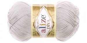 Diva Silk Effect Yarn; Colour 168 (Light grey), Alize