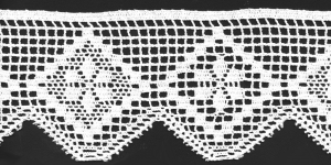 Poolpuuvillane pits, Cotton (Crochet) Lace, 5751-01 laiusega 9cm, värv valge