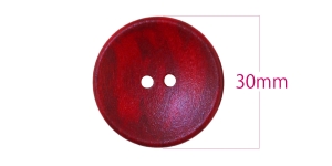 Wooden buttons (beech), ø30 mm, button size: 48L, color: carmine red
