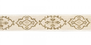  AB40 Ristisümbolitega dekoratiivpael Art.181/PG laiusega 30 mm, värv: valge kullaga 