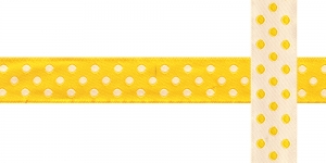 AB111 Täpimustriga kaunistuspael 12mm/ Art.12750 / kollasel taustal /jacquard/ribbon/trims/koristenauha/Лента декоративная