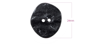 Ruumilise teokarbi efektiga plastnööbid ø24 x 21 x 4 mm (nööbi mõõt: 38L), 2 auku, mustad