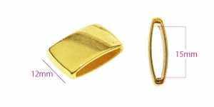 Metalliirenkaat, hihnalenkit, kiristyslenkit, hihnaan leveydella 15 mm - kultainen