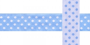 AB109 Täpimustriga kaunistuspael 25mm/ Art.25750 / helesinisel taustal /jacquard/ribbon/trims/koristenauha/Лента декоративная