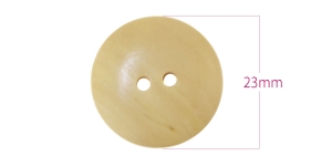 Wooden Button, 2 holes, ø23 mm x 4,5 mm (button size: 36L): color: birchwood