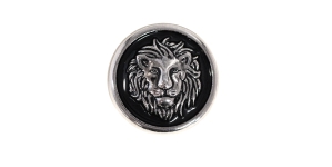 Metallnööp hõbedane mustaga, 23mm, 36L 