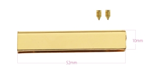 Screw-fastened metal strap tip for a strap with a width of 50-52mm, plating: warm golden