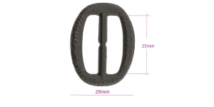 Plastic buckle, 30 x 37 mm for belt width 25 mm, plating: mat black