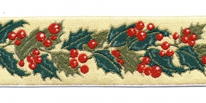  Pael jõuluvanikuga, Art.220-A PG, laiusega 5 cm kreemjal taustal, värv 5
