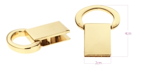 Kruvikinnitusega D-aas, D-link ja 3 kruvi, rihmale 20mm, pinnatud: soe kuldne