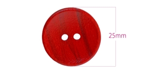 Naturaalne puitnööp (pöök), 2 auguga, läbimõõduga ø25 mm, nööbi mõõt: 40L, karmiinpunane