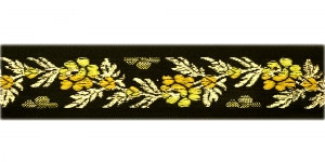  Roosimustri- ja metallikniidiga kaunistuspael 26 mm, Art.26011FC, värv kollane-mustal