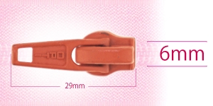 6 mm coil, spiral zipper slider, for flat coil, salmon beige