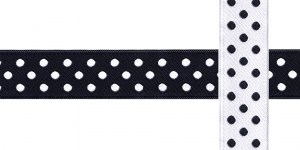 AB110 Täpimustriga kaunistuspael 20mm/ Art.20750 / mustal taustal /jacquard/ribbon/trims/koristenauha/Лента декоративная