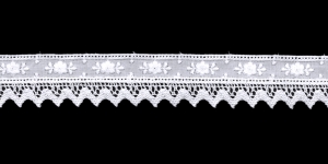 Luksuslik broderiipits T122-01 laiusega 3 cm, värv valge