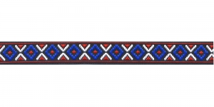  AB127 Rombimustriga kaunistuspael 16mm, Art.16914 / värv V9 sini-puna-valge /jacquard/ribbon/trims/koristenauha/Лента декоративная 