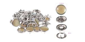 Pearl Decorative Press Buttons, ø12 mm, 10 pcs, nickel plating, light beige
