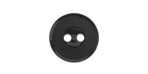 Must, kahe auguga plastiknööp, 15mm, 24L