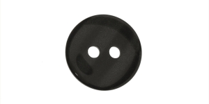 Must, kahe auguga läikega plastiknööp, 13mm, 20L