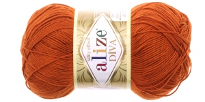 Diva Silk Effect Yarn; Colour 36 (Terracota), Alize