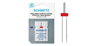 Twin Strech Needle for homehold sewing machines, Schmetz 4,0mm, No.75