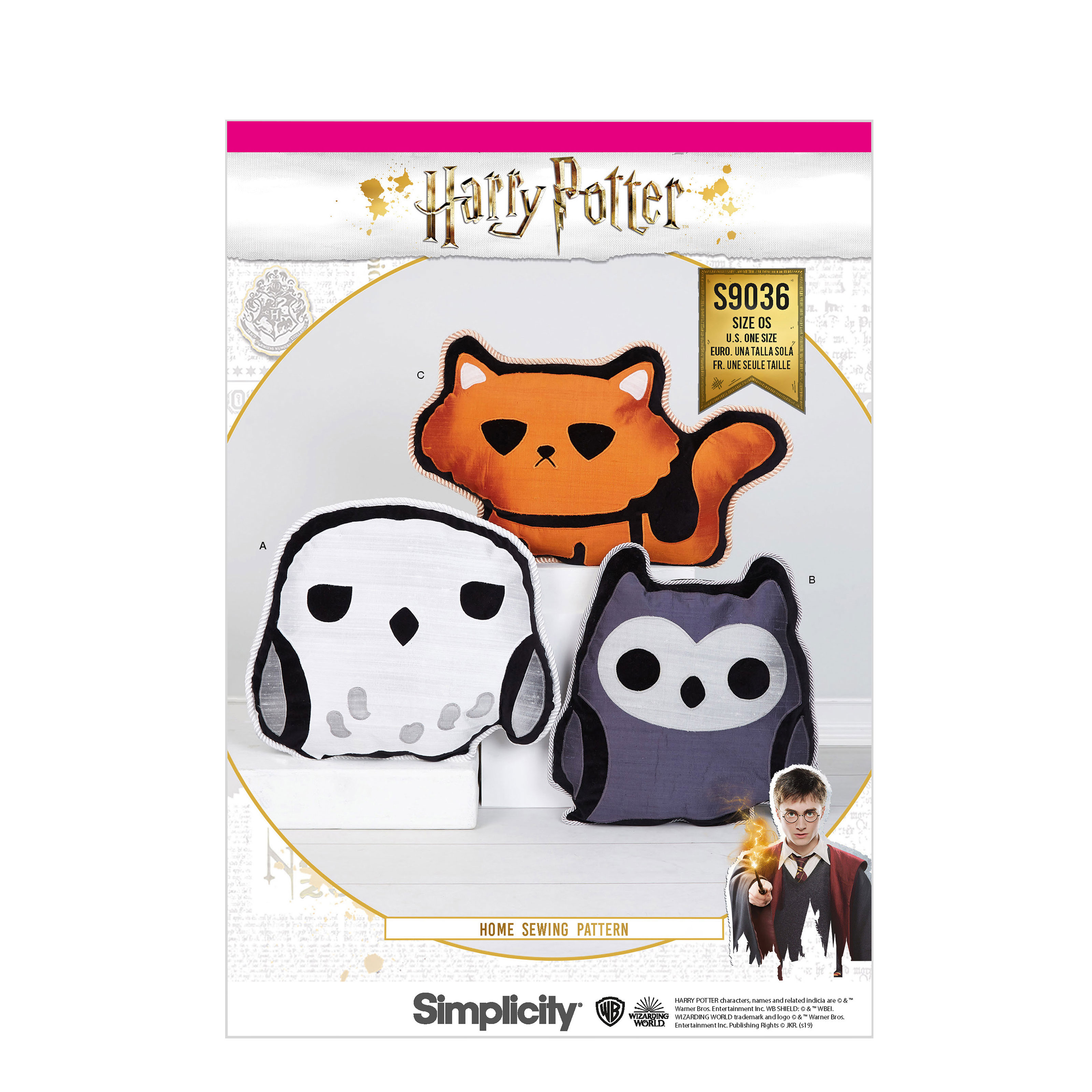 Simplicity S9036 Harry Potter Stuffed Animal Pillow Sewing Pattern