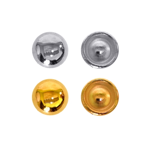 Ümarad lapikud aukudeta, liimitavad metallilaadsed plastikhelmed 10mm