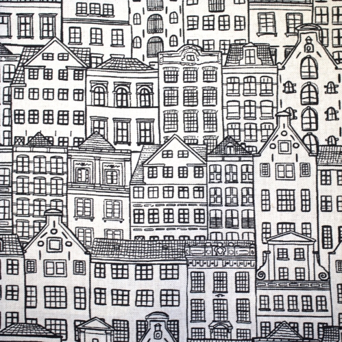 Majadega, tugevam dekoratiivkangas prinditud mustriga, Townhouse Fine Line, (Linelook Print Premium), 145cm, DL3246