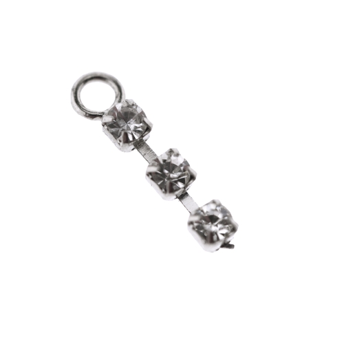 Metallümbrisega, klaaskristallididega riputis, 18 x 4mm