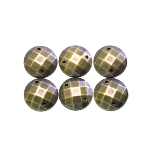 Metallilaadsed tahulised plastikust dekoratiivkivid, 14 mm, 6 tk pakis