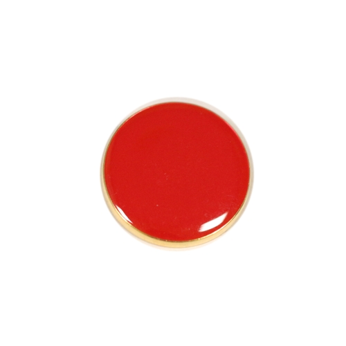 Värviline, kuldümbrisega, metallilaadsest plastikust, kannaga nööp, 20mm, 32L