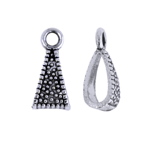 Aasakujuline, ülalt aasaga, metallist ripats, 15x8x7mm