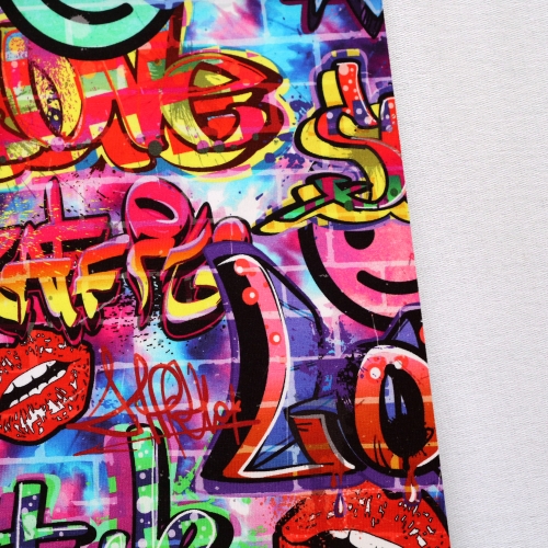 Graffityga, paksem puuvillasegu, aasalise pahupoolega, 160cm, 134.767