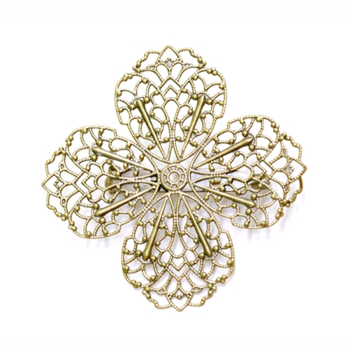 Lace flower brooch or brooch blank, 44 mm
