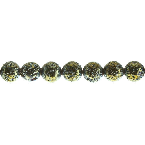 Ümarad värvitud laavakivist helmed, 10mm