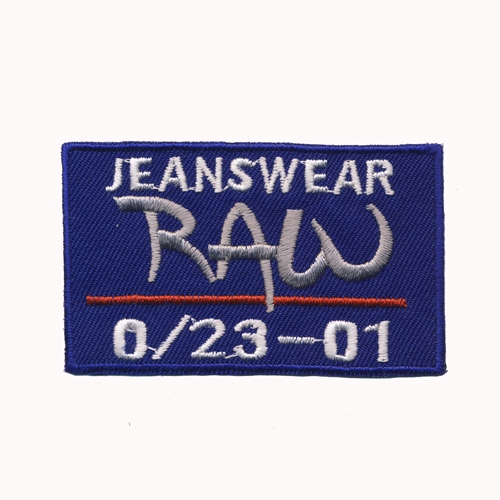 Triigitav aplikatsioon; "Jeanswear Raw", 6 x 4,5 cm