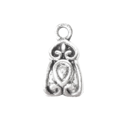 Kolmnurkse vormiga, reljeefse ornamendiga riputis / Ornamental Jewelery Spacer with Dotted Pattern / 14x8,5x7,5mm