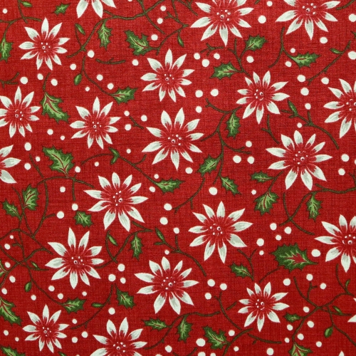 Lillemustriga 100% puuvillane kangas (Petites Maisons De Noel- French General), 110cm, Art.13791-11