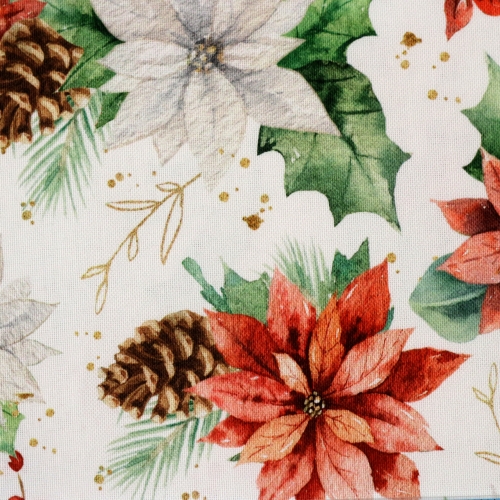 Dekoratiivkangas prinditud jõulumustriga, Table Linenen, 160cm, MANCOLM24