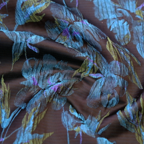 Kauniläikeline, orhideedega, kangas (Jacquard), 129cm, 211.058