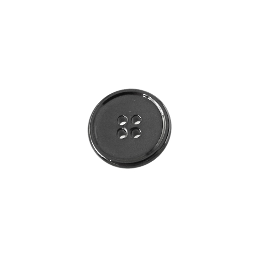 Kõrgläikega, kõrge äärega, nelja auguga plastiknööp, 18mm, 28L