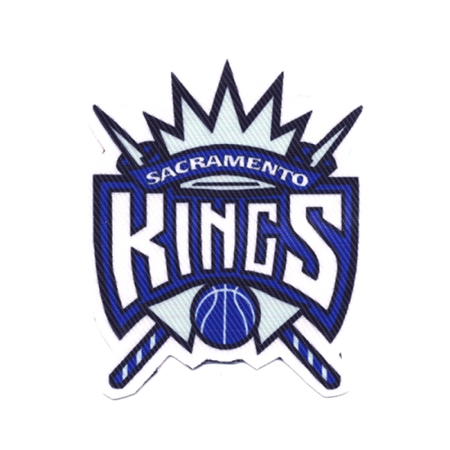 Triigitav Aplikatsioon; Korvpalliteemaline vapp "Sacramento Kings", Embroidered Iron-On Patch, 7,5x6 cm