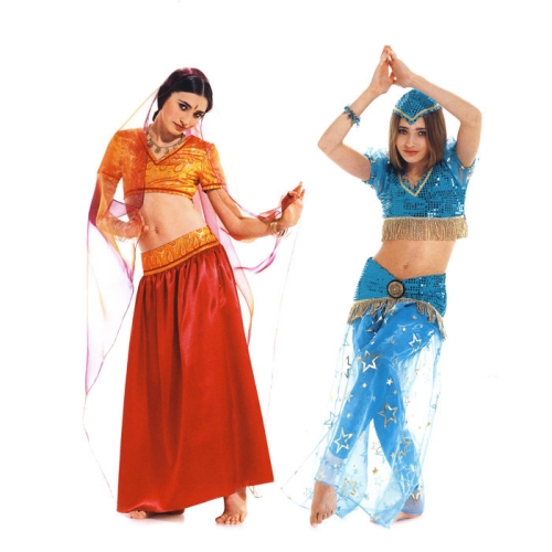 Kõhutantsija ja India tüdruk, Kasv 140-176 cm / Belly Dancer &amp; Indian Girl / Burda 2439