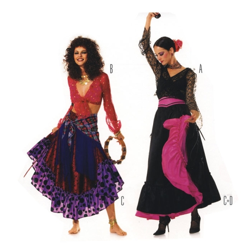 Hispaania tansijanna, Suurustele (Eur Sizes) 36-48 / Spanierin / Burda 2514