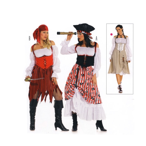 Piraaditibi &amp; Piraadileedi, Suurustele (Eur Sizes) 36-48 / Pirate Lady / Burda 2422