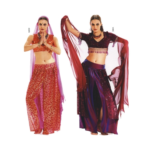 Kõhutants, Lõiked suurustele (Eur Sizes) 38-48 / Belly Dance / Burda 2442