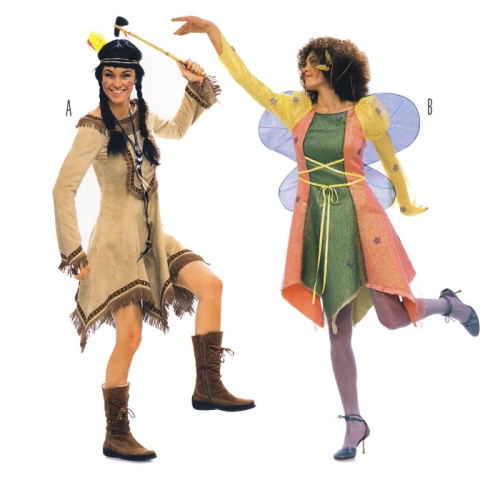 Indiaanitüdruk ja Haldjas, Lõiked suurustele (Eur Sizes) 36-48 / Indian Girl &amp; fairy / Burda 2432
