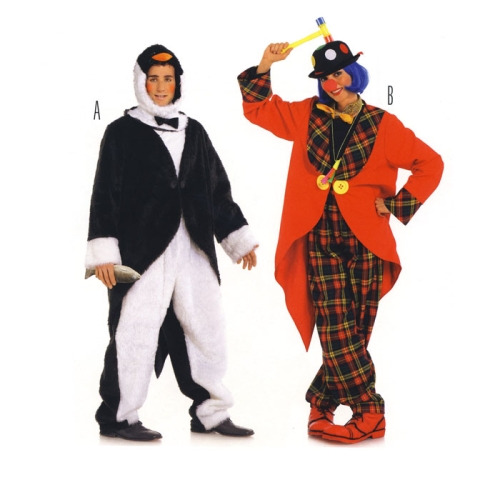 Pingviin ja Kloun, Lõiked suurustele (Eur Sizes) Naised: 36(S)-50(XL) ja mehed Nr. 44(S)-56(XL) / Penquin &amp; Clown / Burda 2415