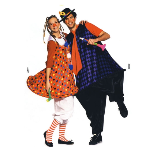 Klounid, Lõiked suurustele (Eur Sizes) Naised: 36(S)-54(XXL) ja mehed 44(S)-60(XXL)  / Clowns / Burda 2399