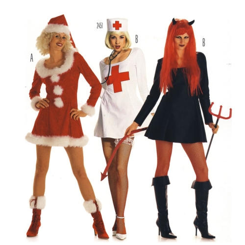 Kuradiplika, Õde ja Jõulutibi, Lõiked suurustele (Eur Sizes) Nr. 34-44  / Miss Claus &amp; Devil Lady / Burda 2464